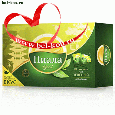 Чай Пиала Голд Зеленый пакет 100шт			